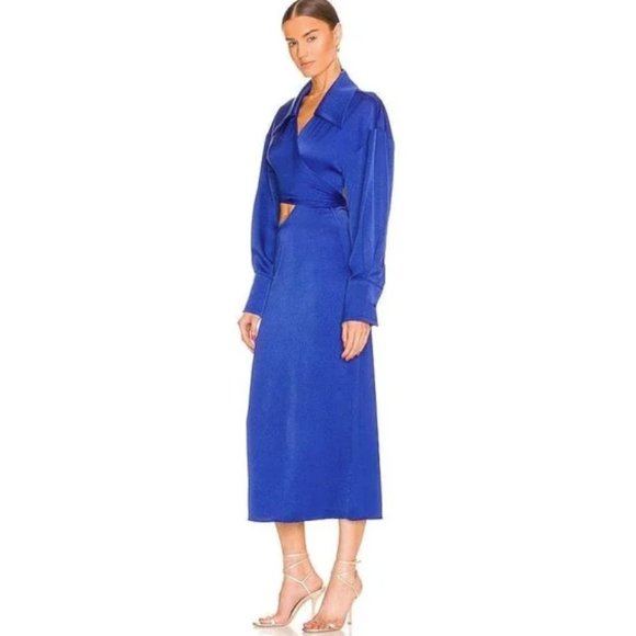 Ronny Kobo Ranell Wrap Dress Size XS, Royal Blue, Midi - Picture 8 of 9